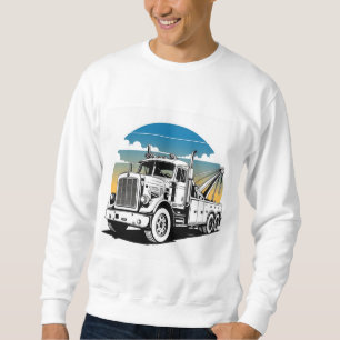 "Vintager LKW in kühlen Linien mit Retro Sunset Sweatshirt