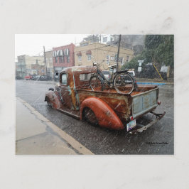 Vintager LKW mit Fahrrad / Jerome, Arizona Postkarte