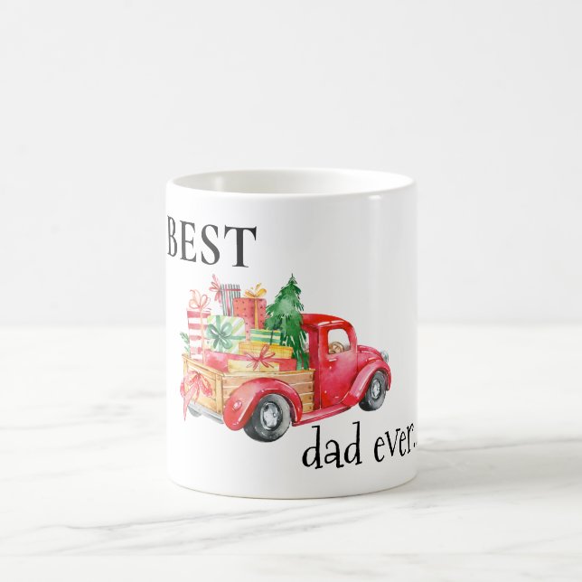 Vintager LKW mit Geschenken Bester Vater je Kaffeetasse (Mittel)