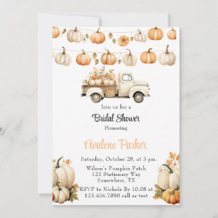 Vintager LKW mit Pumpkins-Brautparty Einladung