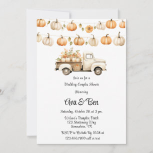 Vintager LKW mit Pumpkins Hochzeitsdusche Einladung