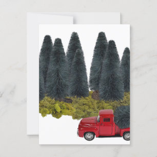 Vintager LKW mit Weihnachtsbaum Postkarte