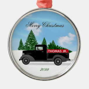 Vintager LKW Premium Runder Ornament