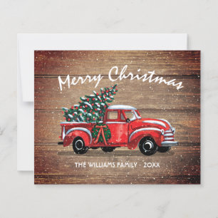 Vintager LKW Rustikaler Frohe Weihnachtskarte