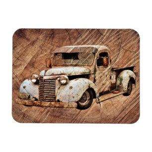 Vintager LKW Rustikales Holz Magnet