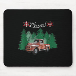 Vintager LKW, Schneeflocken Grafisches Zitat geseg Mousepad