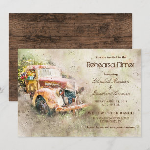 Vintager LKW Trendy Rehearsal Diner Einladung