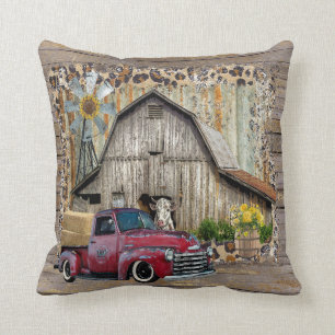 Vintager LKW und Stall Rustikale Wohngestaltung Kissen