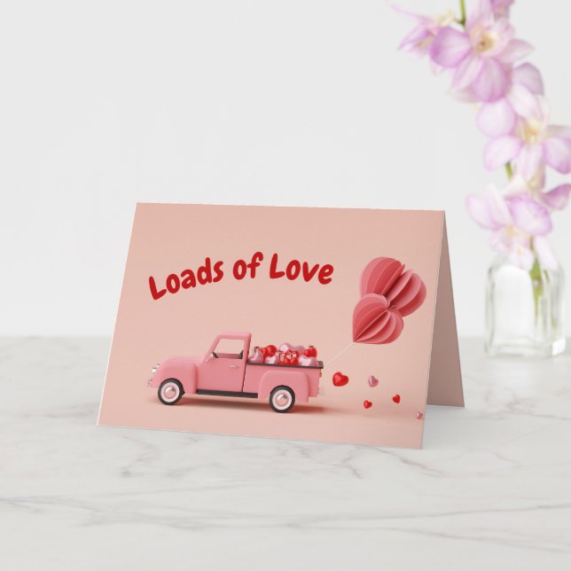 Vintager LKW-Valentinstag Karte (Orchidee)