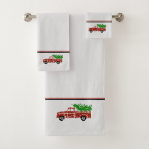Vintager LKW Weihnachtshandtuch Set