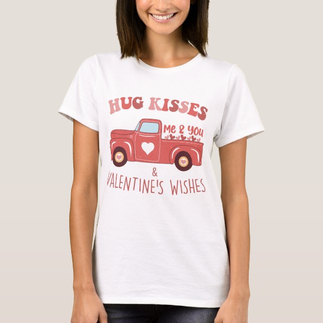 Vintager Lkw zum Valentinstag T-Shirt (Vorderseite)