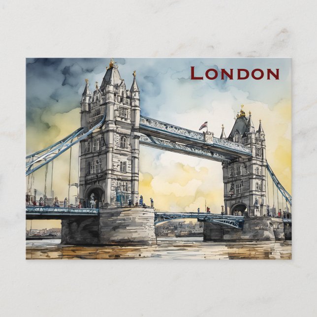 Vintager Londoner Tourismus Postkarte (Vorderseite)