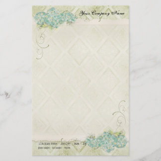 Vintager Look Blumenblauer Hydrangea Blume wirbeln Briefpapier