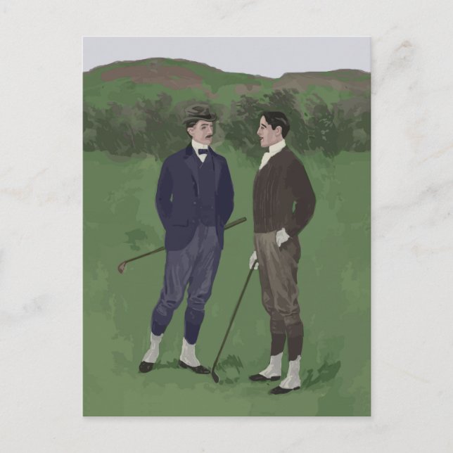 Vintager Look Golf Szene Postkarte (Vorderseite)