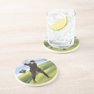 Vintager Look Period Golfer Drinks Untersetzer