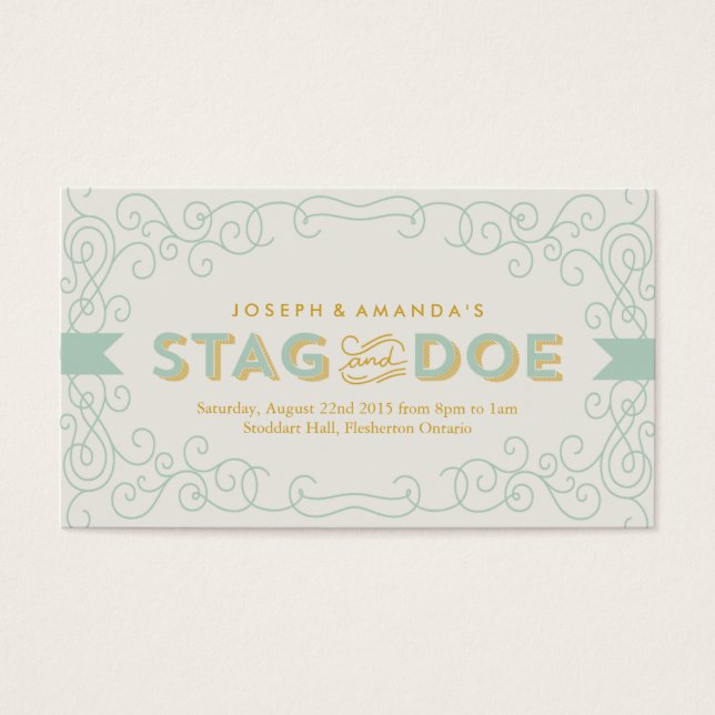 Vintager Look - Stag und Dot Event Ticket (Vorderseite)