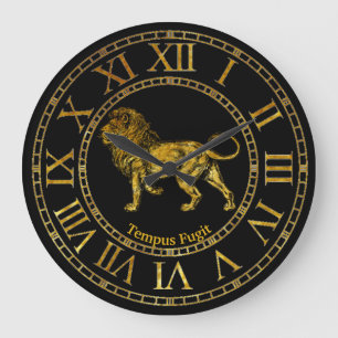 Vintager Löwe personifizieren Große Wanduhr