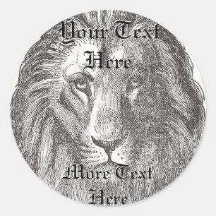 Vintager Löwenaufkleber Runder Aufkleber