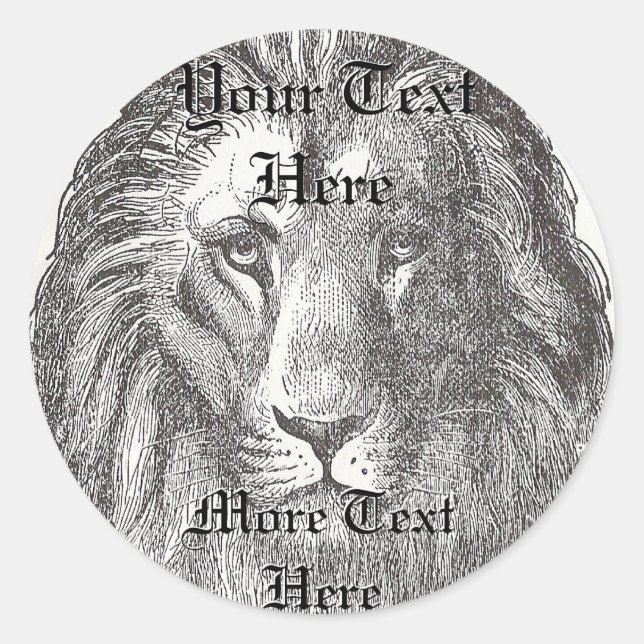 Vintager Löwenaufkleber Runder Aufkleber (Vorderseite)