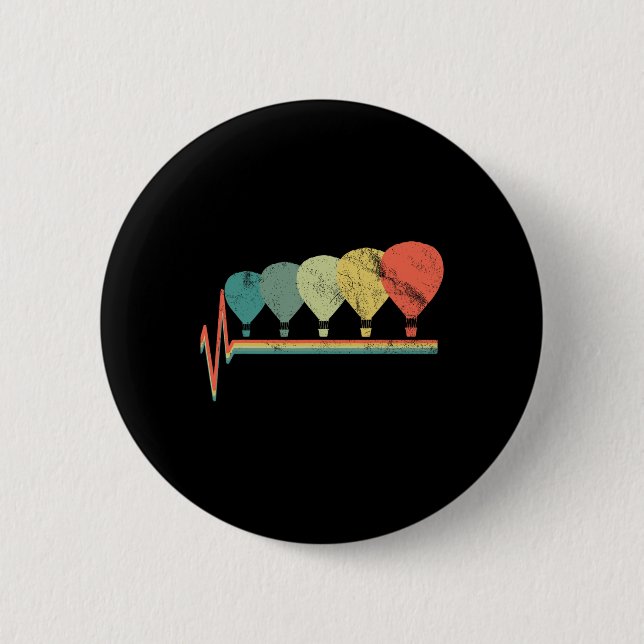 Vintager Luftballon-Pilot-Aviator Button (Vorderseite)