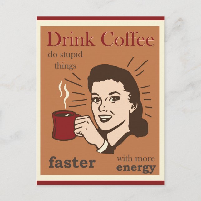 Vintager lustiger Humor Retro-Kaffee Postkarte (Vorderseite)
