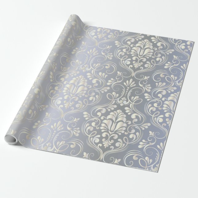 Vintager Luxus Damask Geschenkpapier (Ungerollt)