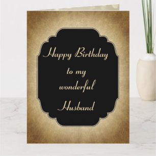 Vintager Luxus Happy Birthday Husband Gruß Karte