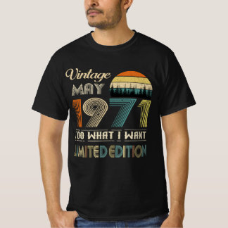 Vintager Mai 1971 T - Shirt - Retro Style Geburtst