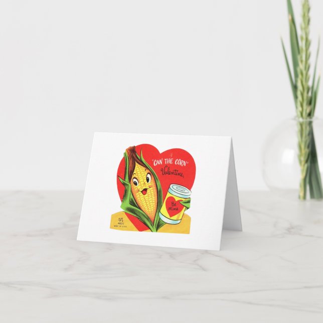 Vintager Mais auf dem Cob Valentine Karte (Vorderseite)