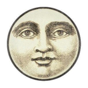 Vintager Mann im Mond Vollmond Gesichtssepien Schneidebrett