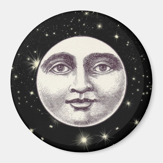 Vintager Mann im Vollmondgesicht Magnet (Vorne)