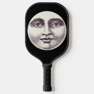 Vintager Mann im Vollmondgesicht Pickleball Schläger