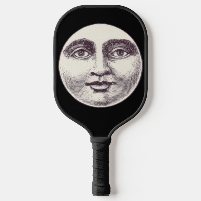 Vintager Mann im Vollmondgesicht Pickleball Schläger (Vorderseite)