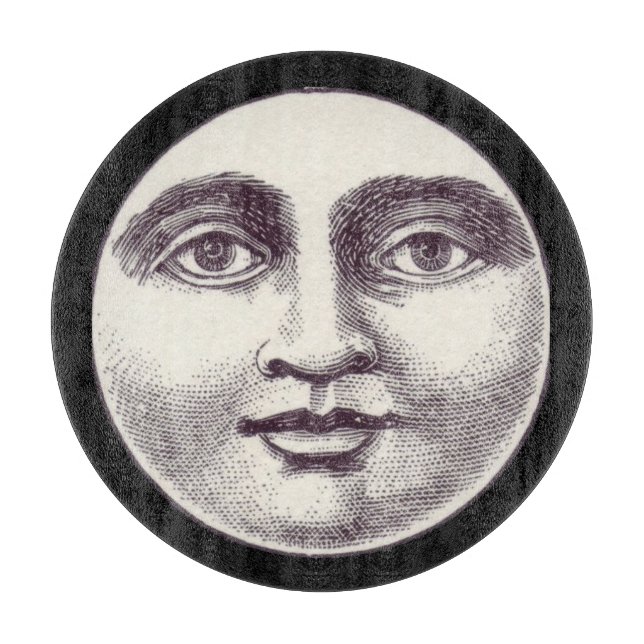 Vintager Mann im Vollmondgesicht Schneidebrett (Vorderseite)