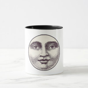 Vintager Mann im Vollmondgesicht Tasse