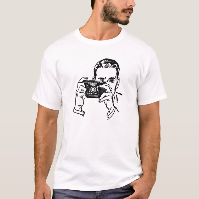Vintager Mann mit Kamera-T - Shirt (Vorderseite)