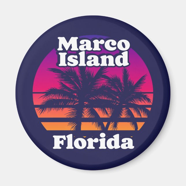 Vintager Marco Island Beach Florida Magnet (Vorne)