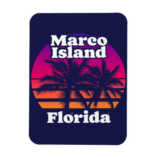 Vintager Marco Island Beach Florida Magnet (Vertikal)
