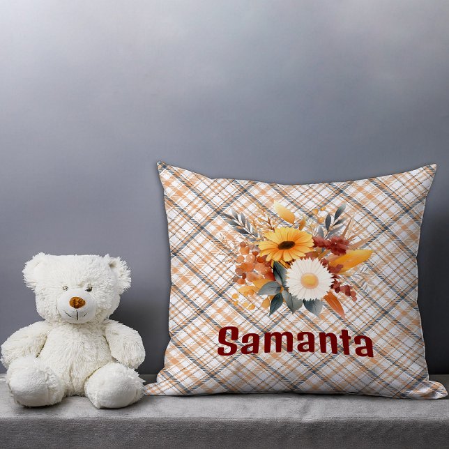 Vintager Markenname Wildblume Bordeaux Kissen (Von Creator hochgeladen)