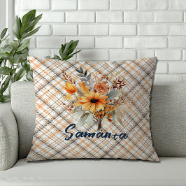 Vintager Markenname Wildblume Orangenname Kissen