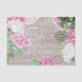 Vintager Markt für frische Blume Rustikales Holz Seidenpapier