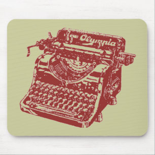 Vintager Maroon-Schreibmaschine Mousepad