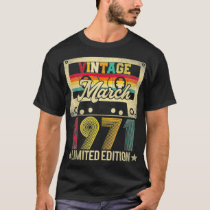 Vintager März 1971 51. Geburtstag für Männer Fraue T-Shirt