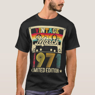 Vintager März 1971 51. Geburtstagsgeschenk Männer  T-Shirt
