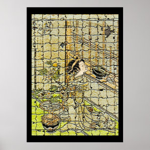 Vintager May Cuckoo mit modernem Kunstposter Poster