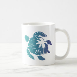 Vintager Meeresschildkrötenstrand Kaffeetasse