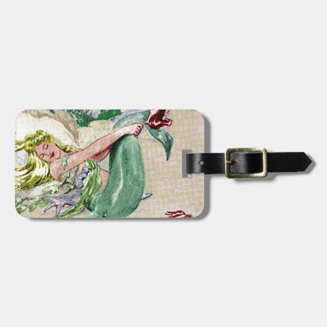 Vintager Meerjungfrau-Gepäck-Umbau Gepäckanhänger (Vorderseite horizontal)