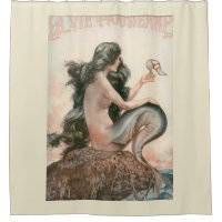Vintager Meerjungfrau-Titelseiten-Duschvorhang