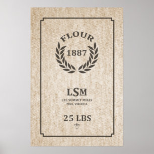 Vintager Mehlsack Poster