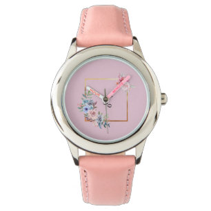 Vintager, mehrfarbiger Text für Blume Armbanduhr